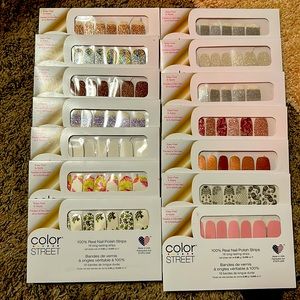 Lot of 39 Color Street Nail Polish Strips. List Of Colors In The Pictures